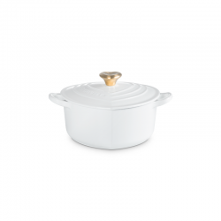 Cocotte Corazón 20cm Blanco con Pomo Dorado - L'Amour - Le Creuset LE CREUSET LC21401200101454