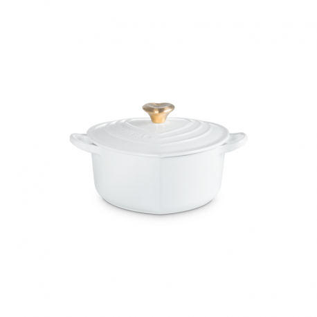 Cocotte Corazón 20cm Blanco con Pomo Dorado - L'Amour - Le Creuset LE CREUSET LC21401200101454