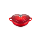 Heart Dish Cerise with Heart Silver Knob - L'Amour - Le Creuset LE CREUSET LC21402200602455