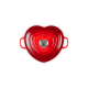 Heart Dish Cerise with Heart Silver Knob - L'Amour - Le Creuset LE CREUSET LC21402200602455