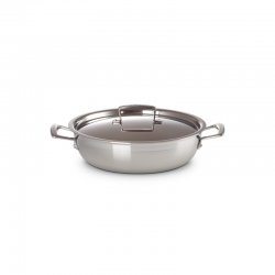 Shallow Casserole with Lid 26cm - Classic Steel - Le Creuset