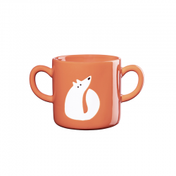 Kids Mug with Two Handles Fox 250ml - Buddies Orange - Asa Selection
