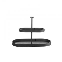 Étagere 2 Andares Oval Preto Salgueiro - Wood - Asa Selection
