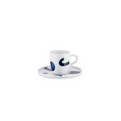 Juego 4 Tazas Café con Leche con Platillo - Yunokiware Blanco - Alessi ALESSI ALESNF08/76S