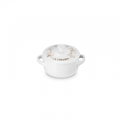 Mini Cocotte Branco com Relevos Dourados 10cm - Holly Branco E Dourado - Le Creuset LE CREUSET LC80036250100003