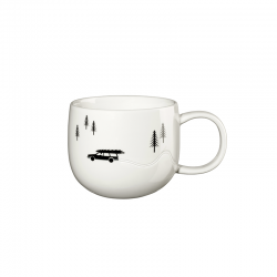 Mug 400ml Skidding Xmas - Joy Snow Tracks White - Asa Selection ASA SELECTION ASA16874286