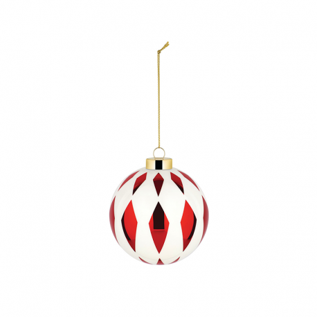 Christmas Bauble Rhombus - Delight White, Red And Gold - Alessi ALESSI ALESNZ046