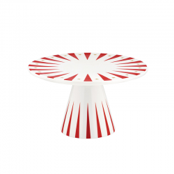 Cake Stand with Foot - Delight White, Red And Gold - Alessi ALESSI ALESNZ05