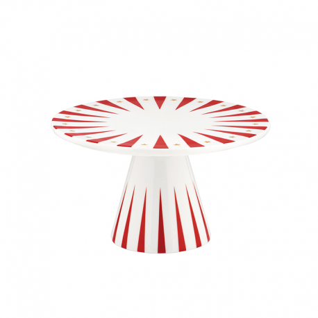 Cake Stand with Foot - Delight White, Red And Gold - Alessi ALESSI ALESNZ05