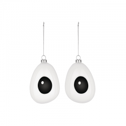 Set of 2 Christmas Ornaments Holly - Freebies White And Black - Alessi ALESSI ALESPLA01SET3