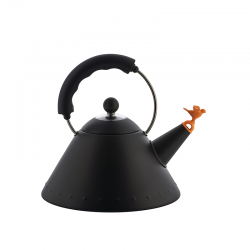 Black Kettle with Bird Spout - 9093 Black And Orange - Alessi ALESSI ALES9093BB
