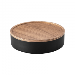 Caja de Almacenaje Redonda con Tapa Negro - Rin - Yamazaki