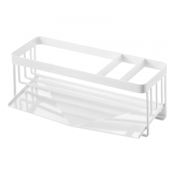 Sponge & Bottle Holder With Drainer White - Tower - Yamazaki