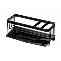 Sponge & Bottle Holder With Drainer Black - Tower - Yamazaki