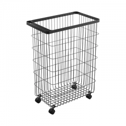 Laundry Basket With Wheels Black - Tower - Yamazaki