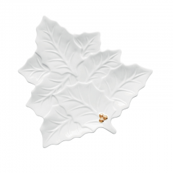 Prato de Servir Branco 22x22 cm - Holly & Berries - Easy Life EASY LIFE ELR2172HOLW