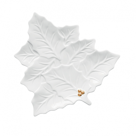 Prato de Servir Branco 22x22 cm - Holly & Berries - Easy Life EASY LIFE ELR2172HOLW