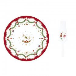Prato para Bolo com Espátula - Magic Christmas Multicolorido - Easy Life EASY LIFE ELR1112MNOE