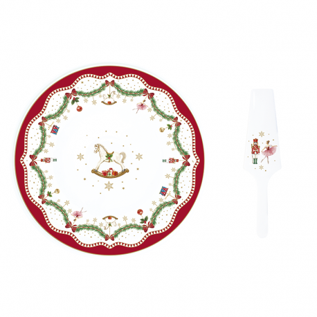 Prato para Bolo com Espátula - Magic Christmas Multicolorido - Easy Life EASY LIFE ELR1112MNOE