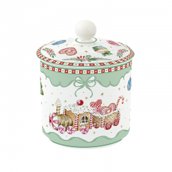 Pote com Tampa 13cm - Sweet Christmas Multicolorido - Easy Life EASY LIFE ELR1443SWEC