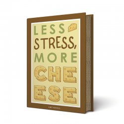 Coffret 4 Cheese Knives 'Less Stress, More Cheese' - Gift Novels - Easy Life EASY LIFE ELR3272GIFN