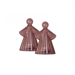 Set of 2 Angels 10cm Bordeaux - Alberte - Sirius SIRIUS SR37625