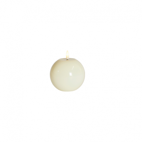 Lacquer Ball Candle Led 10cm Ivory - Sille White - Sirius SIRIUS SR80918