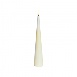 Lacquer Cone Candle Led 26cm Ivory - Sille White - Sirius SIRIUS SR80920