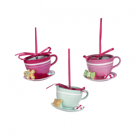 Adorno Taza Café con Platillo 11cm - Cotton Candy Carnival Azul Y Rosa - Goodwill GOODWILL GWD44129