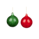 Green or Red Snow Effect Glass Ball 8cm - Gingerbread Town Green Or Red - Goodwill GOODWILL GWP28569