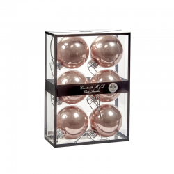 Conjunto 6 Bolas Vidro Dourado Rosado Opaco 7cm - Xmas Balls - Goodwill GOODWILL GWUG60009