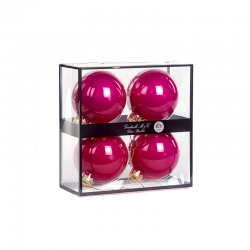 Set of 4 Opaque Fuschia Glass Balls 10cm - Xmas Balls - Goodwill GOODWILL GWUG60034