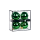 Set of 4 Shiny Green Emerald Glass Balls 10cm - Xmas Balls - Goodwill GOODWILL GWUG60035