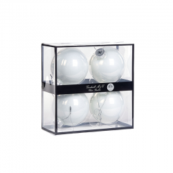 Conjunto 4 Bolas Vidro Branco Opaco 10cm - Xmas Balls - Goodwill GOODWILL GWUG60040