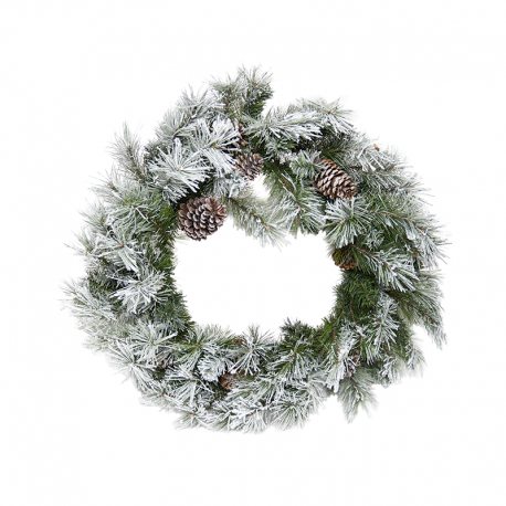 Coroa de Pinheiro com Neve 76cm Verde - Goodwill GOODWILL GWA57557