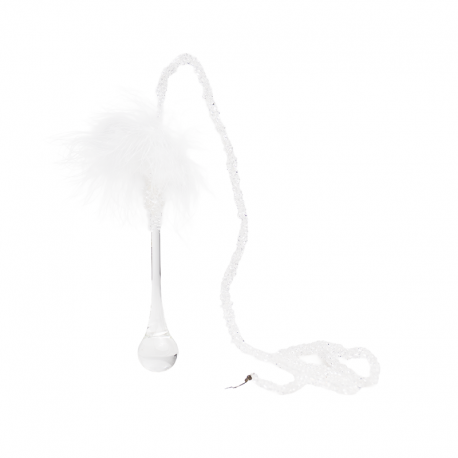 Enfeite de Gota e Plumas Branco e Transparente 90cm - Goodwill GOODWILL GWAL78390
