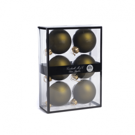 Juego 6 Bolas Vidrio Verde Aceituna Opaco 7cm - Xmas Balls - Goodwill GOODWILL GWUG60410