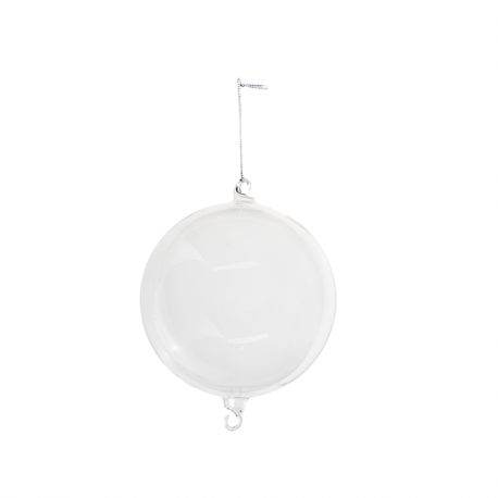 Transparent Glass Ball with 2 Hooks 15cm Transparent - Goodwill GOODWILL GWP15405