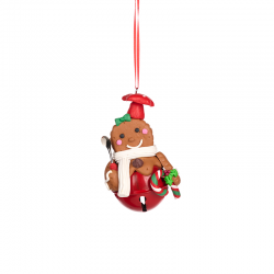 Ornamento Chef Bell 10,5cm - Gingergread Town Vermelho, Castanho, Branco E Verde - Goodwill GOODWILL GWKL60403