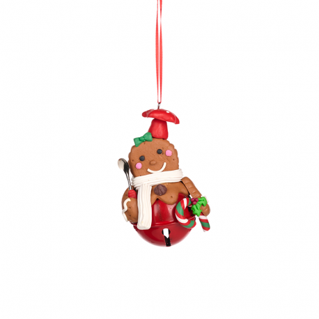 Ornamento Chef Bell 10,5cm - Gingerbread Town Vermelho, Castanho, Branco E Verde - Goodwill GOODWILL GWKL60403