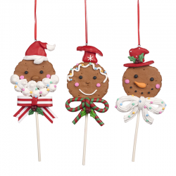 Ornamento Lollipop Gengibre 20cm - Gingergread Town Vermelho E Castanho - Goodwill GOODWILL GWKL60411