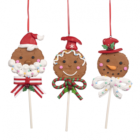 Ornamento Lollipop Gengibre 20cm - Gingergread Town Vermelho E Castanho - Goodwill GOODWILL GWKL60411