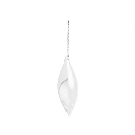 Clear Glass Pendant with Feather 15cm Transparent - Goodwill GOODWILL GWP37453