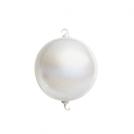 Pearl Glass Ball with 2 Hooks 15cm Pearl - Goodwill GOODWILL GWP37472