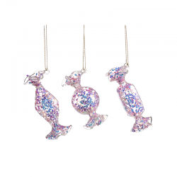 Ornamento Rebuçado Vidro Rosa Metálico 10cm - Cotton Candy Carnival - Goodwill GOODWILL GWP29034