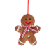 Ornamento Menina ou Menino Gengibre 12cm - Gingerbread Town Castanho E Vermelho - Goodwill GOODWILL GWSA45710