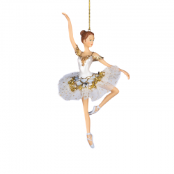 Ornamento Bailarina Delft em Tule 19cm - Cotton Candy Carnival Branco E Azul Claro - Goodwill GOODWILL GWTR20443