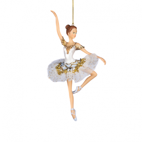 Ornamento Bailarina Delft em Tule 19cm - Cotton Candy Carnival Branco E Azul Claro - Goodwill GOODWILL GWTR20443