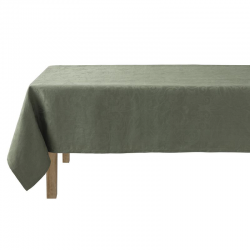 Toalha de Mesa 100% Linho Verde 175x320cm - Tivoli - Le Jacquard FranÇais
