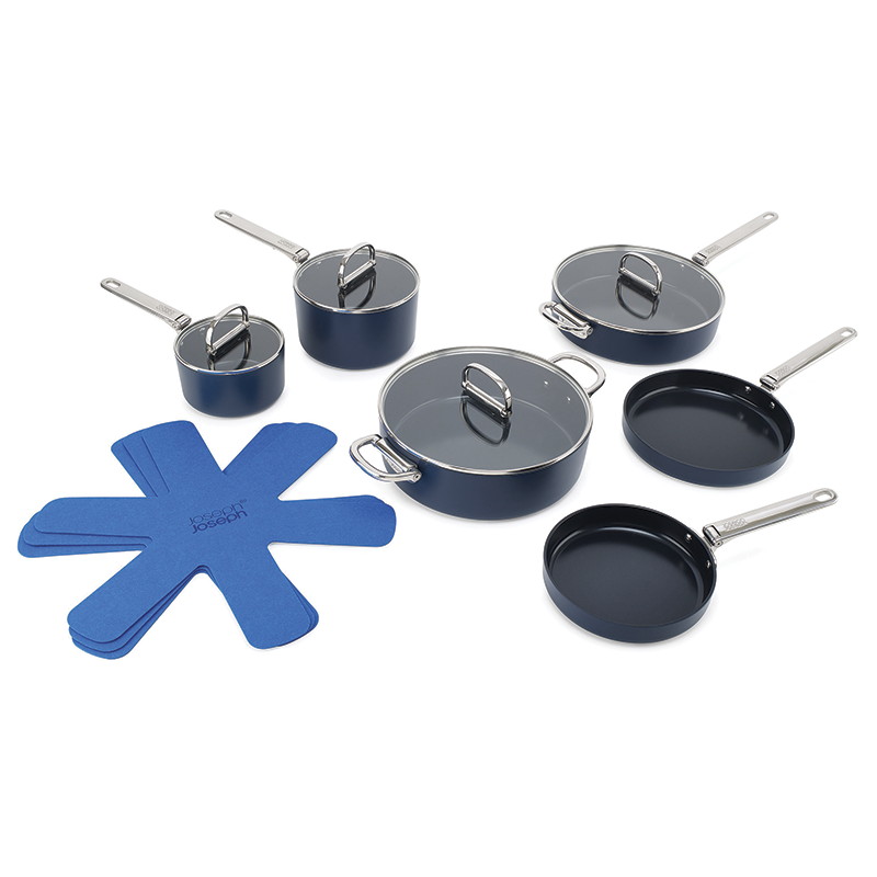 Non-Stick Ceramic 6PC Cookware Set Blue - Space - Joseph Joseph
